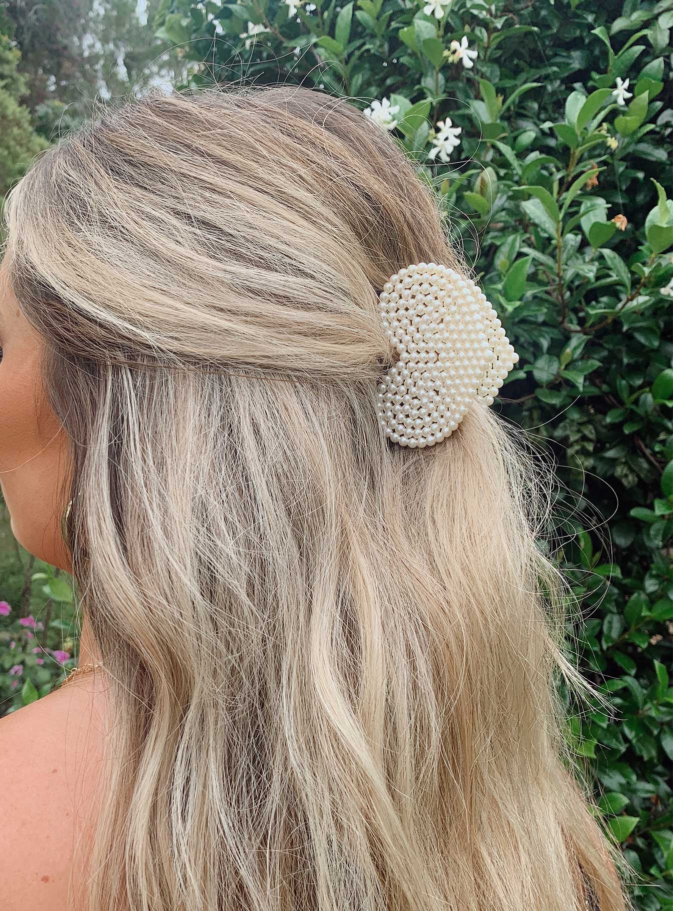 Azie Heart Hair Clip Pearl