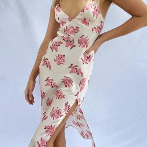 Gigi Midi Dress Cream / Pink Floral
