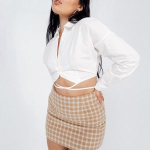 Gracia Mini Skirt Beige