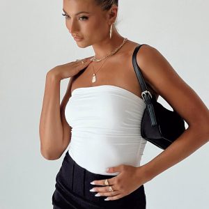 Rashad Strapless Bodysuit White