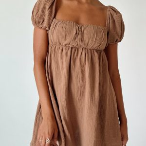 Let's Dance Mini Dress Brown