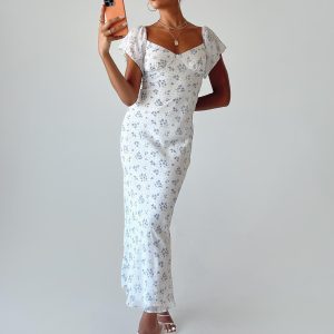 Hera Maxi Dress White Floral