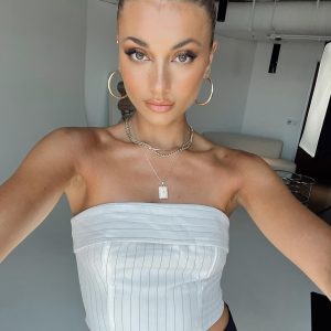 Sebastian Strapless Top White