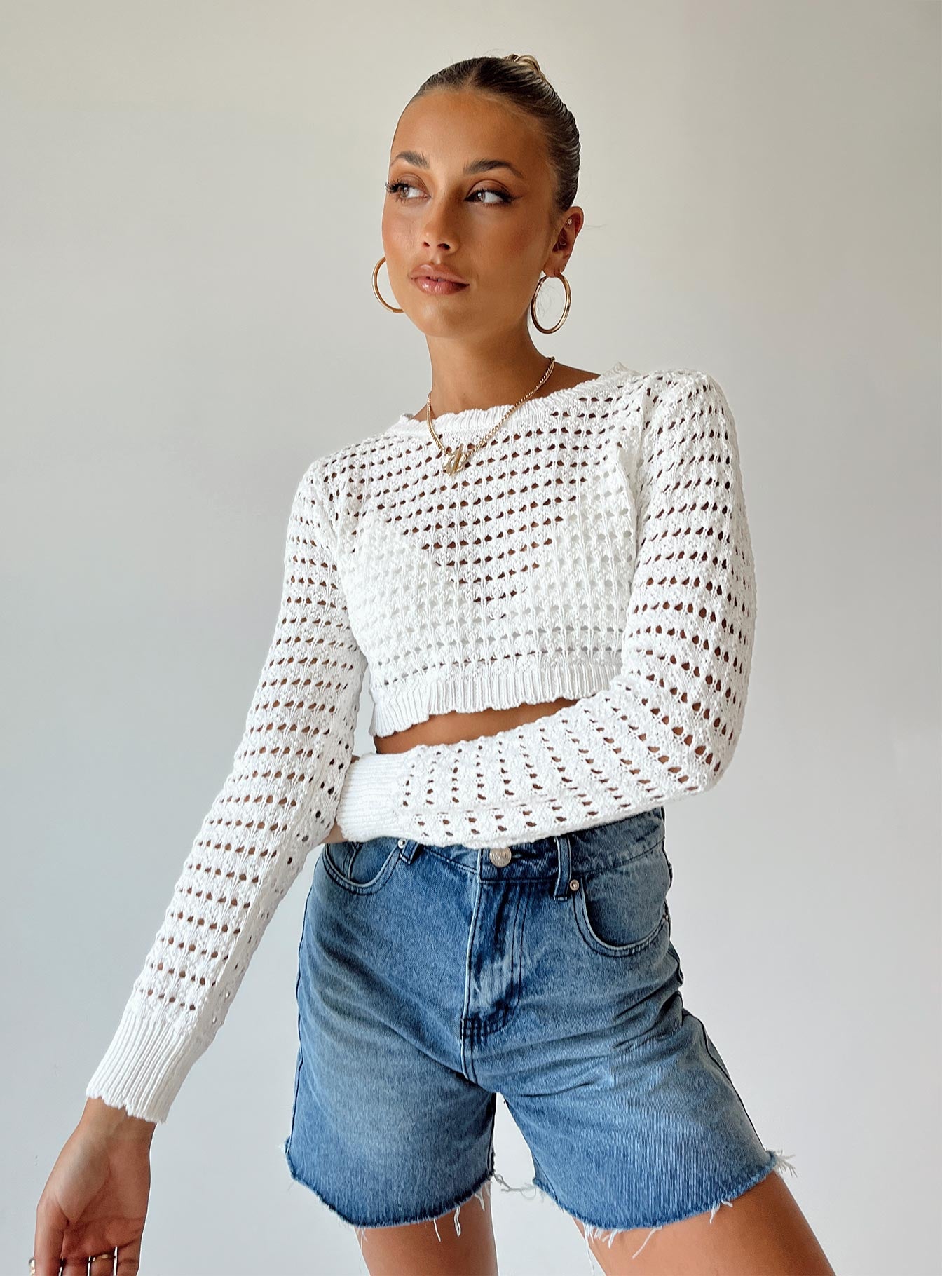 Terra Knit Sweater White - Image 6