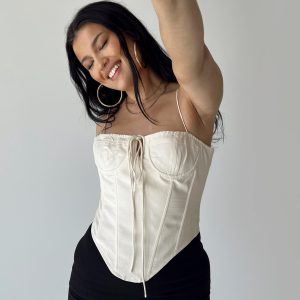 Del Gato Corset Top Off White