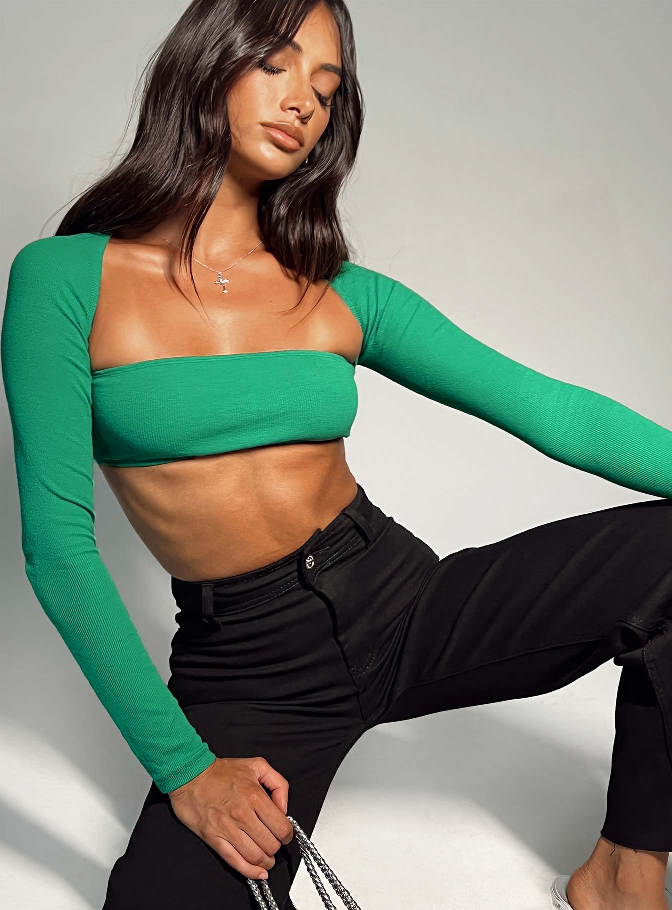 Sharli Long Sleeve Top Green