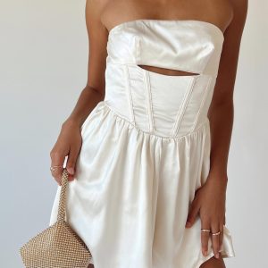 Over The Moon Romper Champagne