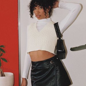 Motel Rolo Skirt PU Black