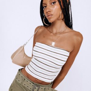 Devall Strapless Top Cream / Multi