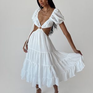 Danica Midi Dress White