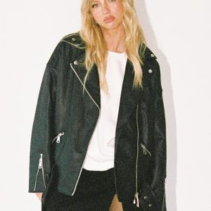 The Xaiver Faux Leather Jacket Black