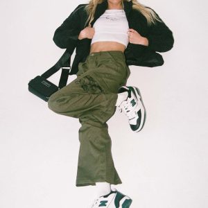 Paisley Tattoo Cargo Pants Khaki