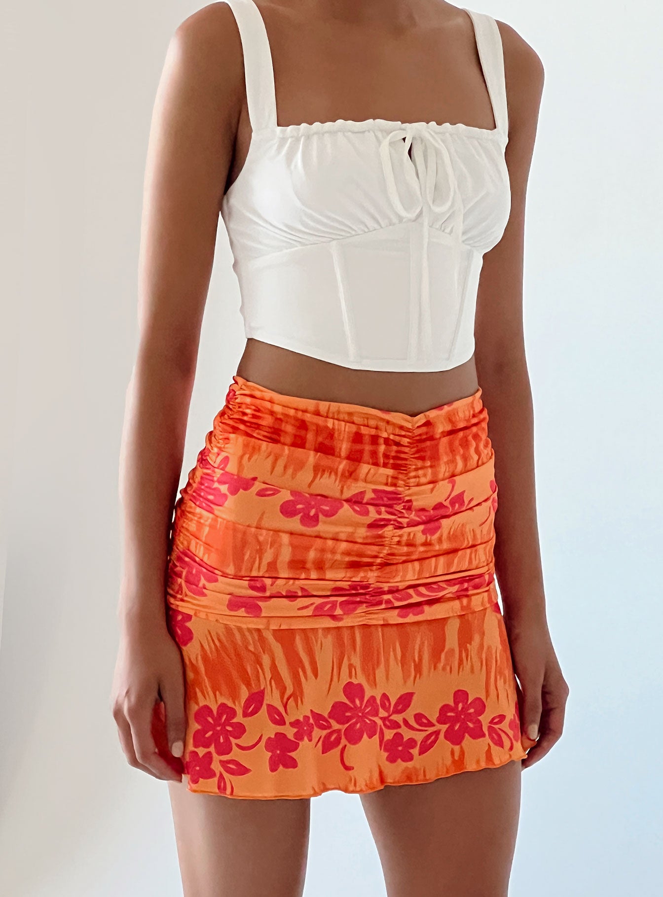 Amelia Mini Skirt Orange - Image 2