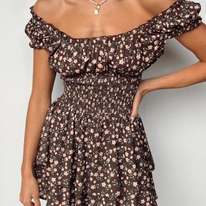 The Love Galore Romper Brown Floral