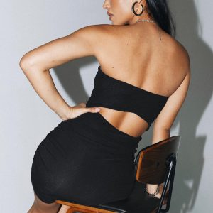 Holloway Wishes Strapless Mini Dress Black