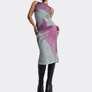 Motel Fayola Dress Anatomy Of Nature Pink