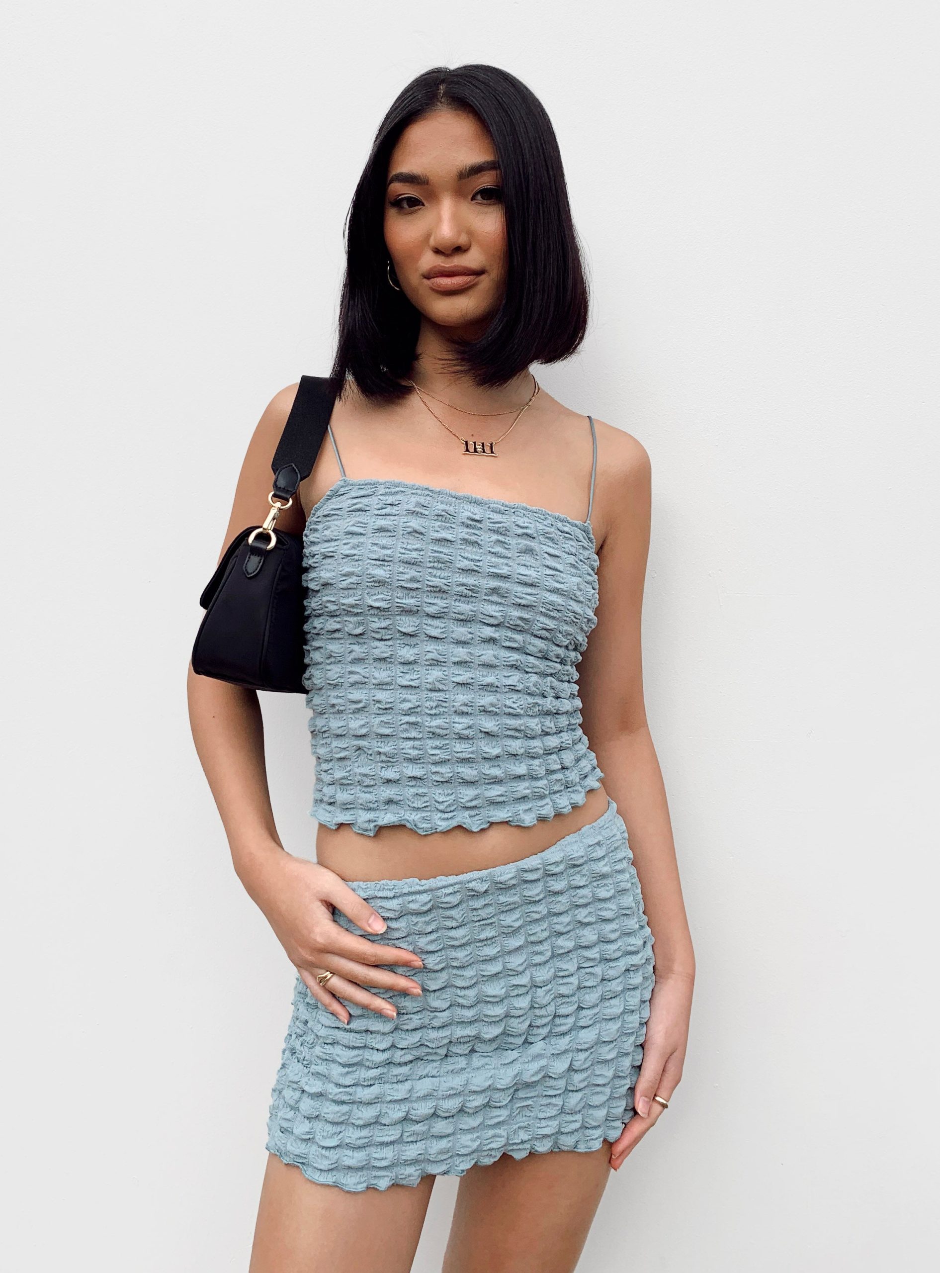 Popcorn Dream Mini Skirt Blue - Image 7