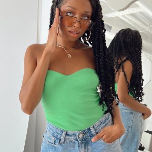 Aston Strapless Bodysuit Green