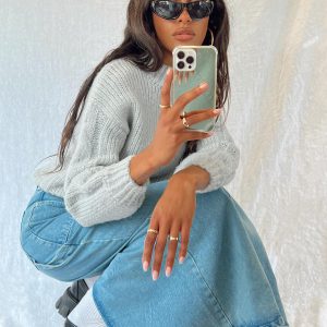 The Ragged Priest Carpenter Maxi Skirt Mid Blue