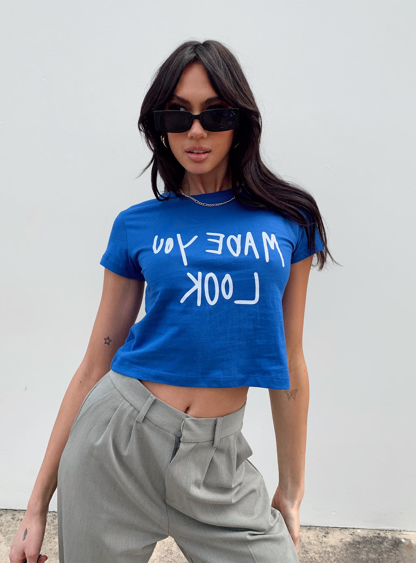 Made You Look Shrunken Tee Blue - Image 7