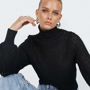 Mckilah Turtleneck Knit Jumper Black