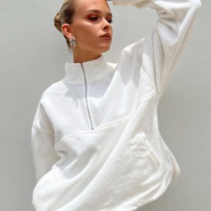 Nimmel Quarter Zip Sweater White