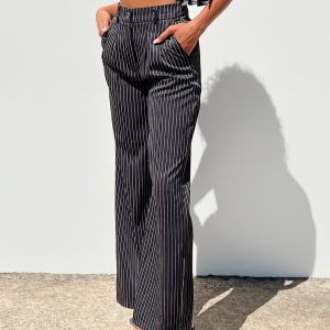 Archer Pants Pinstripe Black