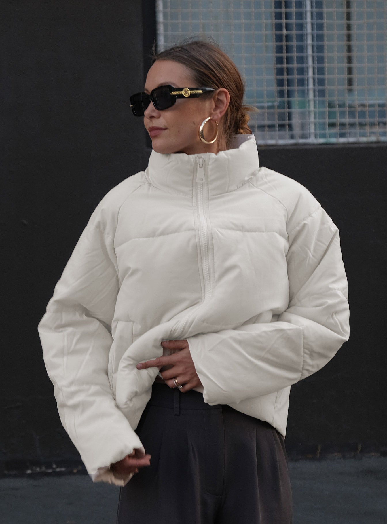 Augie Puffer Jacket Cream - Image 9