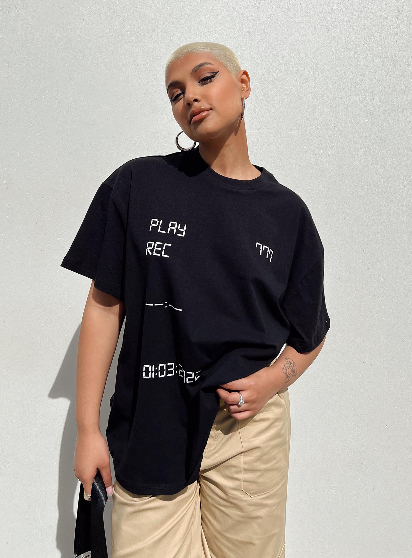 Recording Oversize Tee Black - Image 7