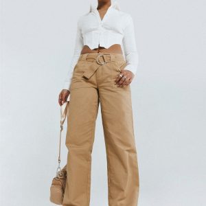 Burdem Low Waist Pants Camel