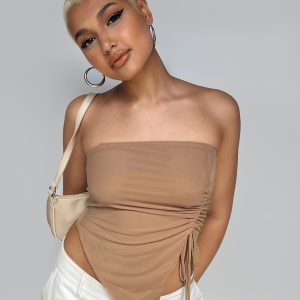 Morello Strapless Top Beige