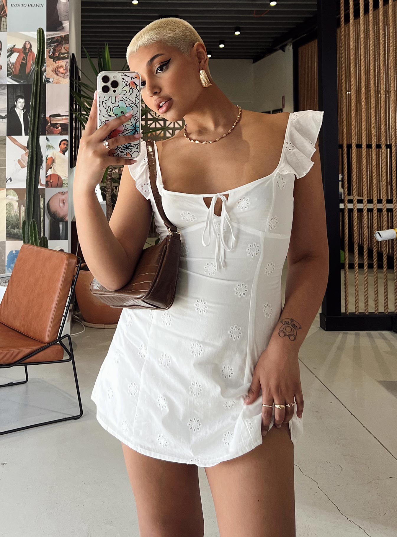 Besiana Mini Dress White - Image 6