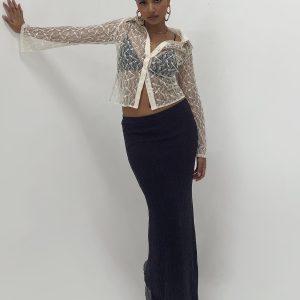 Belle Knit Maxi Skirt Black