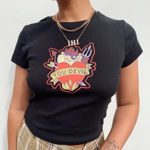 Taz You Devel Longline Baby Tee Black