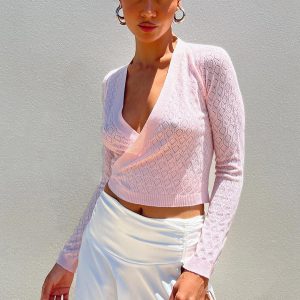 Viewland Wrap Sweater Pink