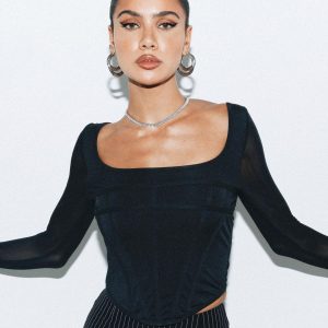 Costello Long Sleeve Top Black