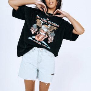 Charlton Rip Denim Shorts Denim Light Wash