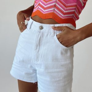 Laurena Denim Shorts White
