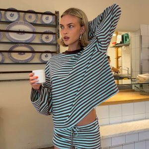 Kourt Bloomer Shorts Chocolate Sea Stripe