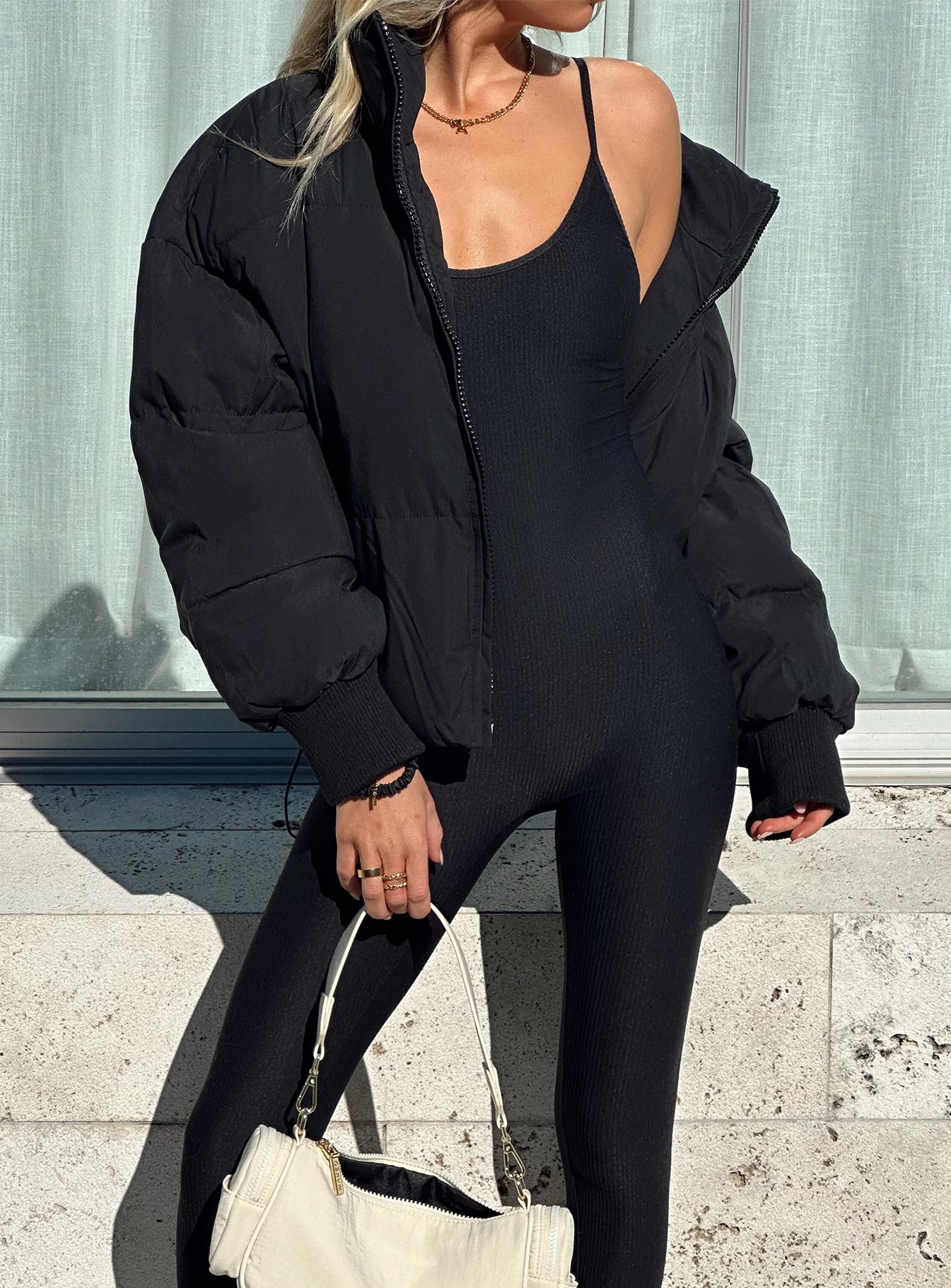 Abe Puffer Jacket Black - Image 10