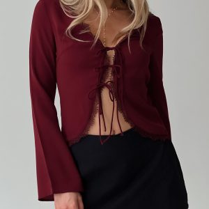 Hagner Long Sleeve Top Burgundy