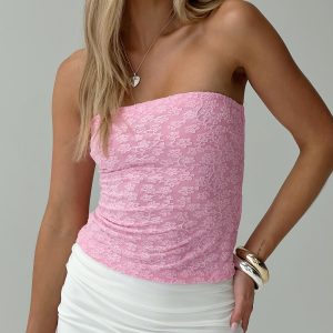 Off To Amalfi Strapless Top Pink