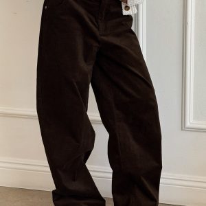 Kenza Wide Leg Corduroy Pant Brown