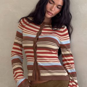 Milda Knit Cardigan Multi Stripe