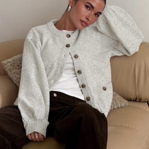 Dorah Boxy Cardigan Grey