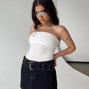 Makena Strapless Bodysuit White Petite