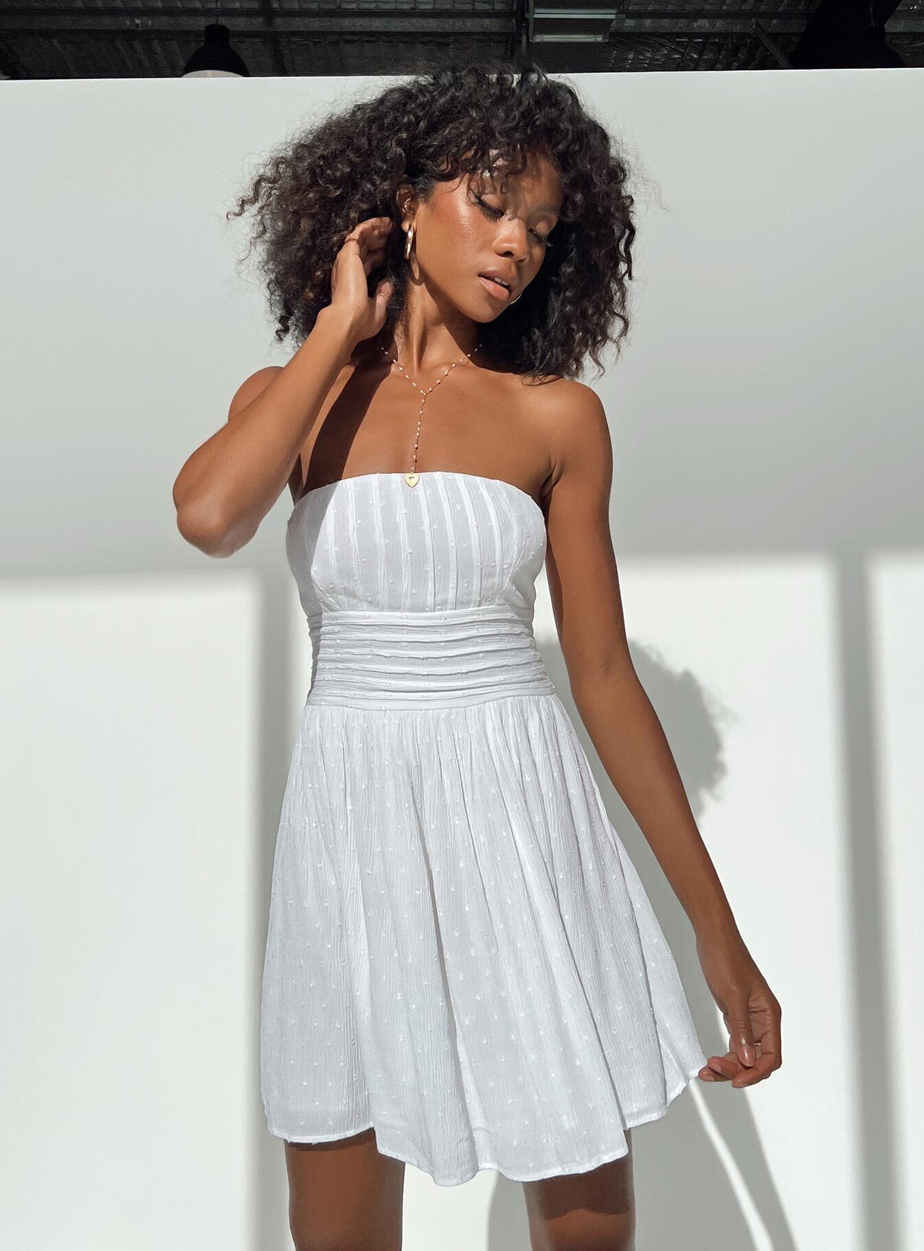 Silva Strapless Mini Dress White - Image 5