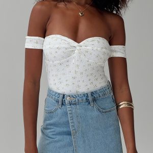 Ezrah Bodysuit White Floral