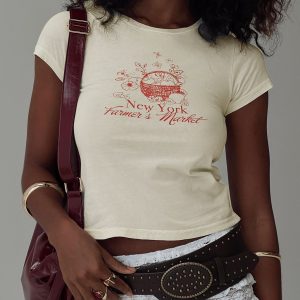 NYC Farmers Market Tee White