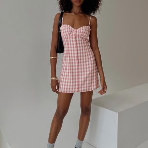 Poto Mini Dress Pink Check